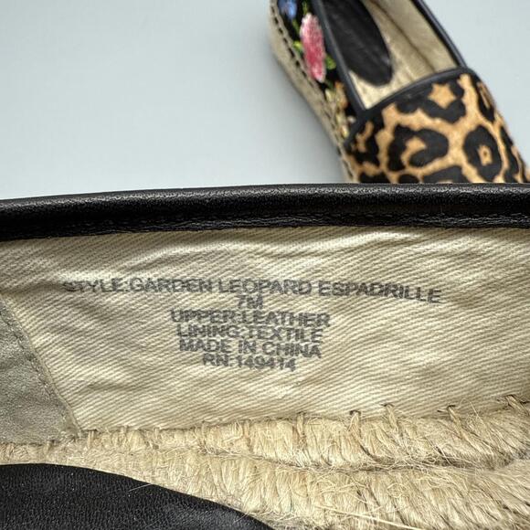 JOHNNY WAS Suede Garden Leopard Espadrilles Women’s Size 7 EUC! - Picture 6 of 7